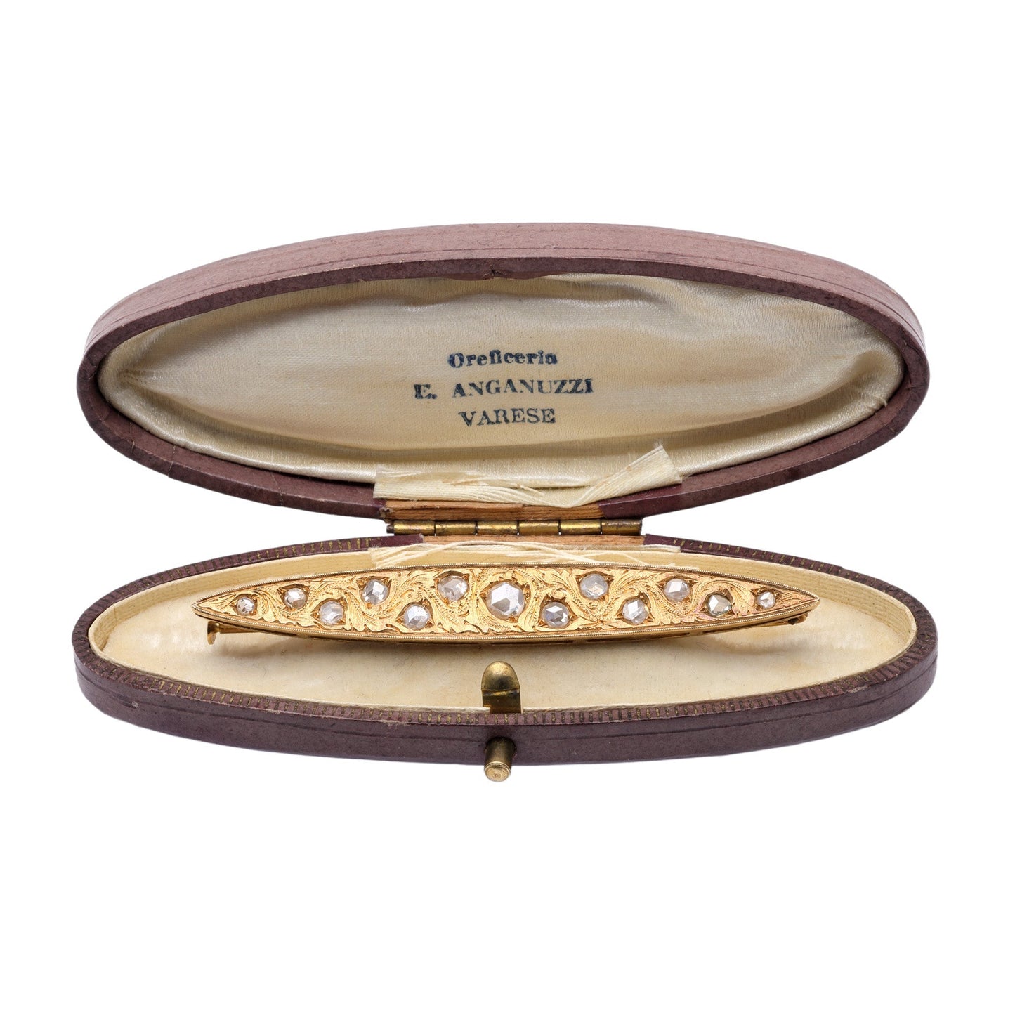 Brosa Belle Epoque din aur decorata cu diamante naturale - Brosa