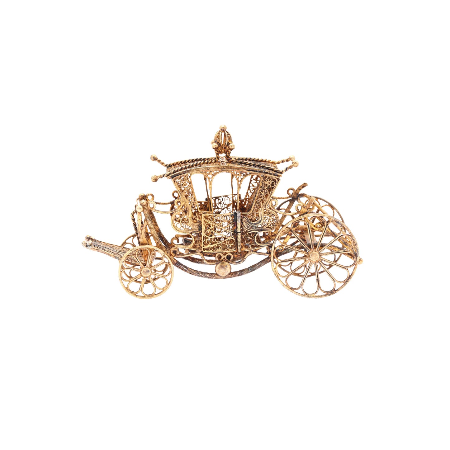 Caleasca decorativa din argint aurit filigranat - Decorative