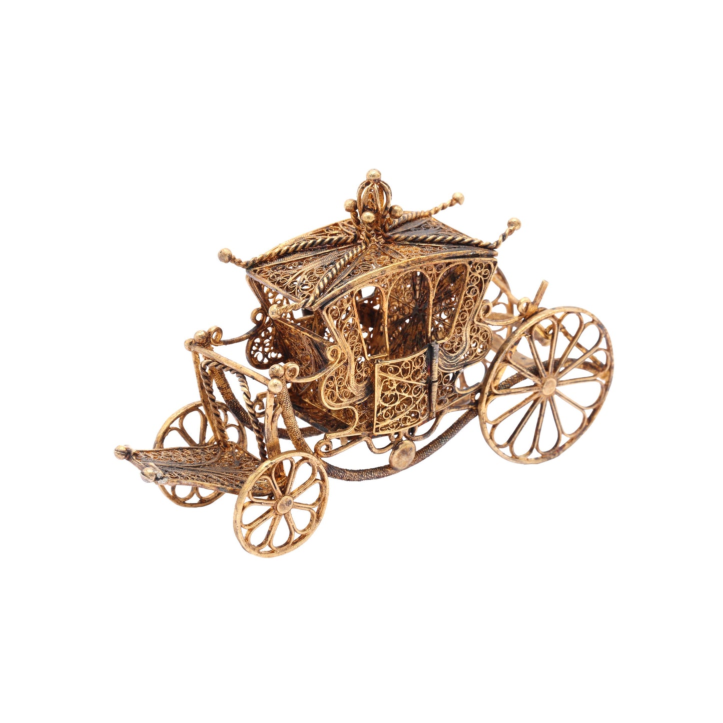 Caleasca decorativa din argint aurit filigranat - Decorative