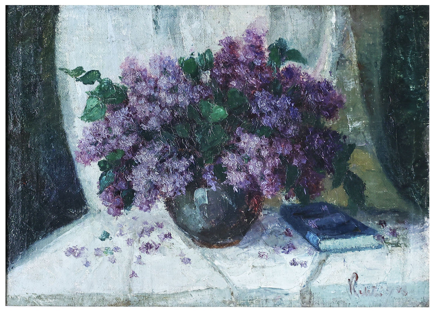 Cornel Ratiu Natura statica cu liliac - Pictura