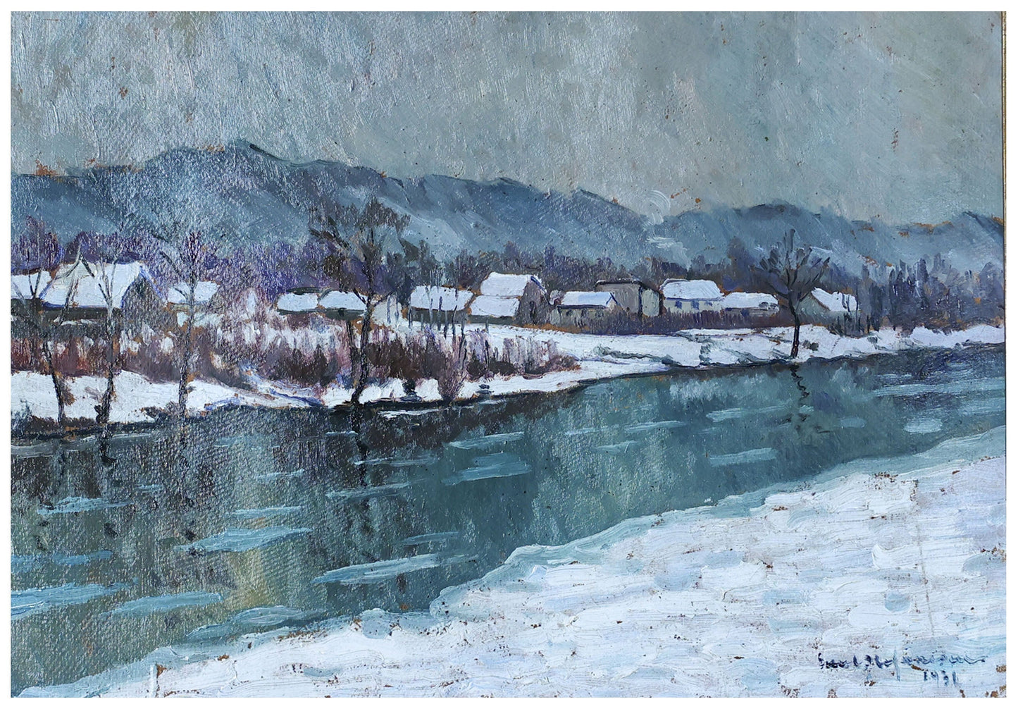 Emil Stefanescu Peisaj de iarna - Pictura