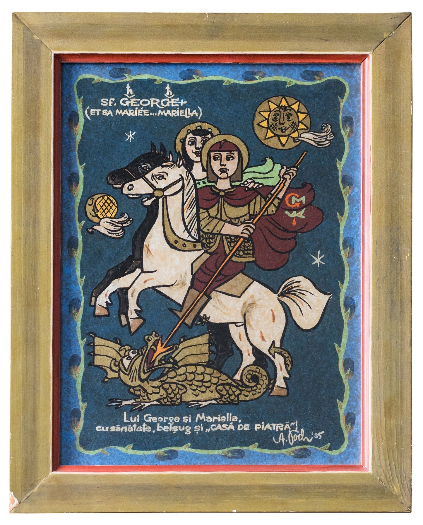 Icoana pe sticla „Sf. Gheorghe” (Et SA MARIEE…MARIELLA) - Icoane