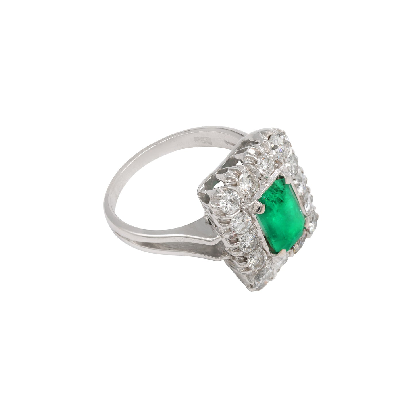 Inel cu smarald si diamante naturale - Inel