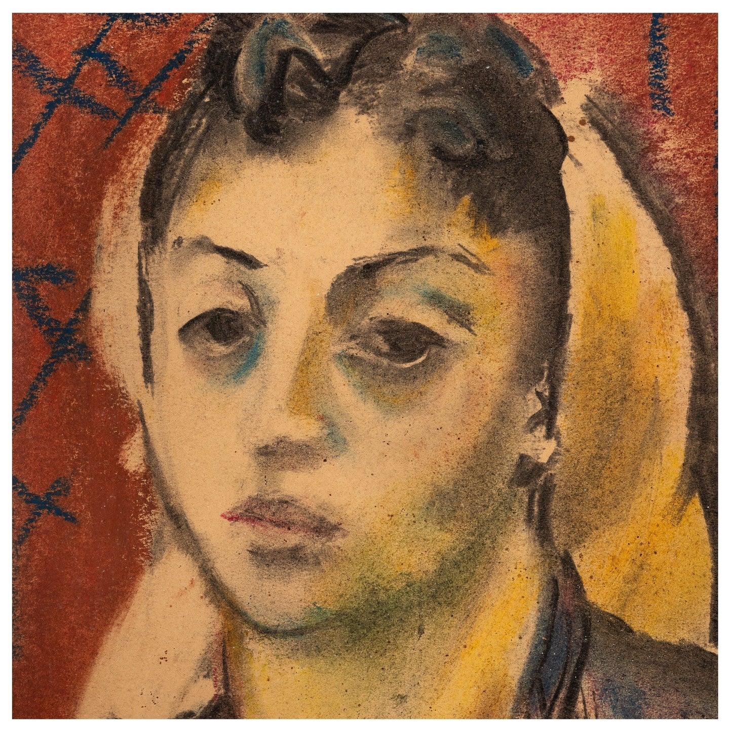 Iosif Iser Femeie cu basma galbena - Pictura