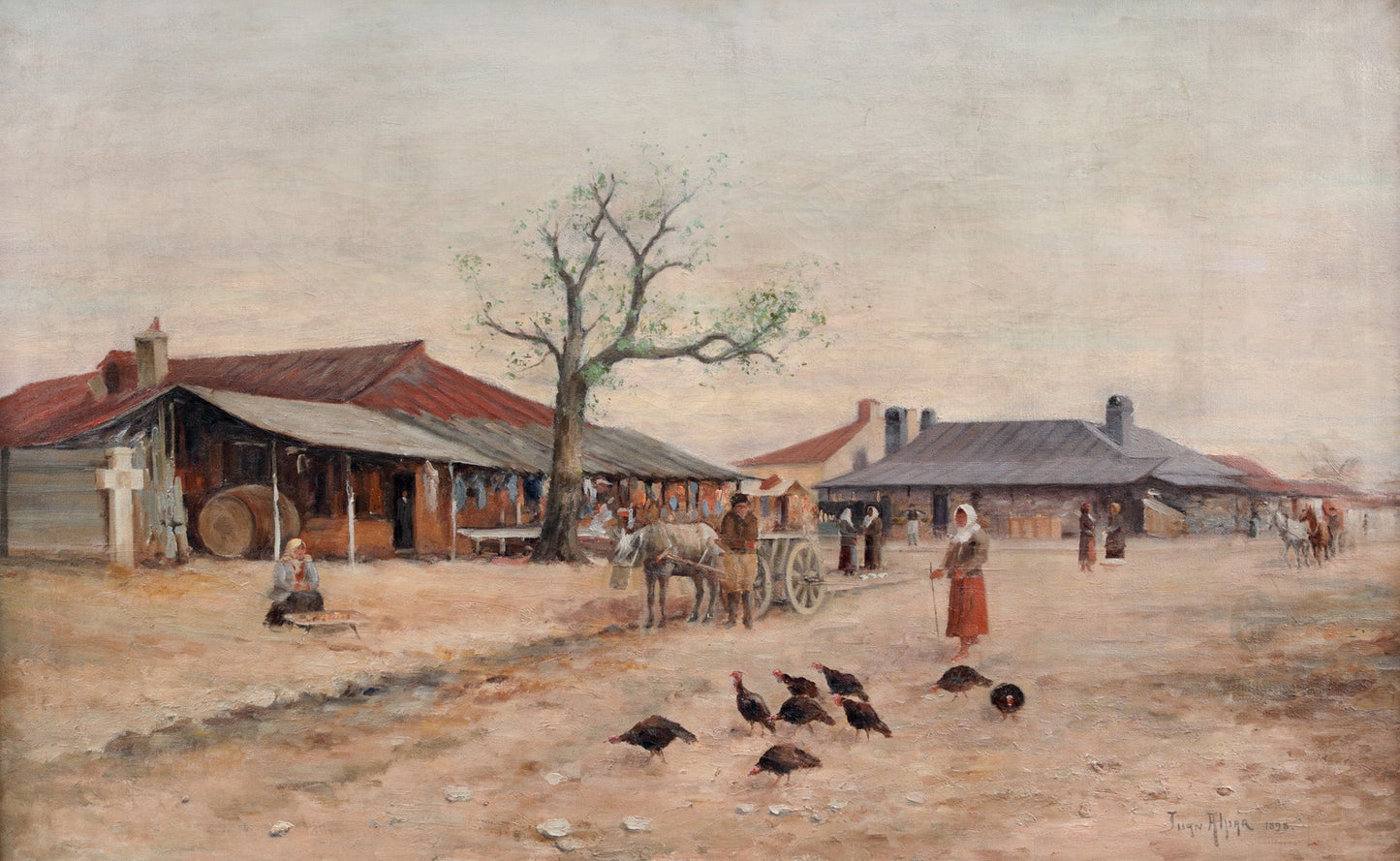 Juan Alpar (Alexandru Paraschivescu) Targ la Campulung - Pictura