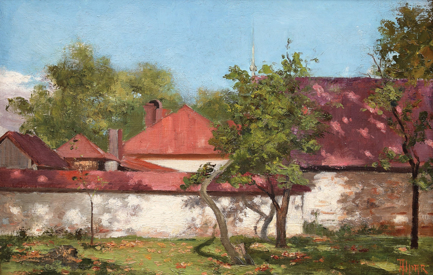 Juan Alpar (Alexandru Paraschivescu) Peisaj cu casa - Pictura
