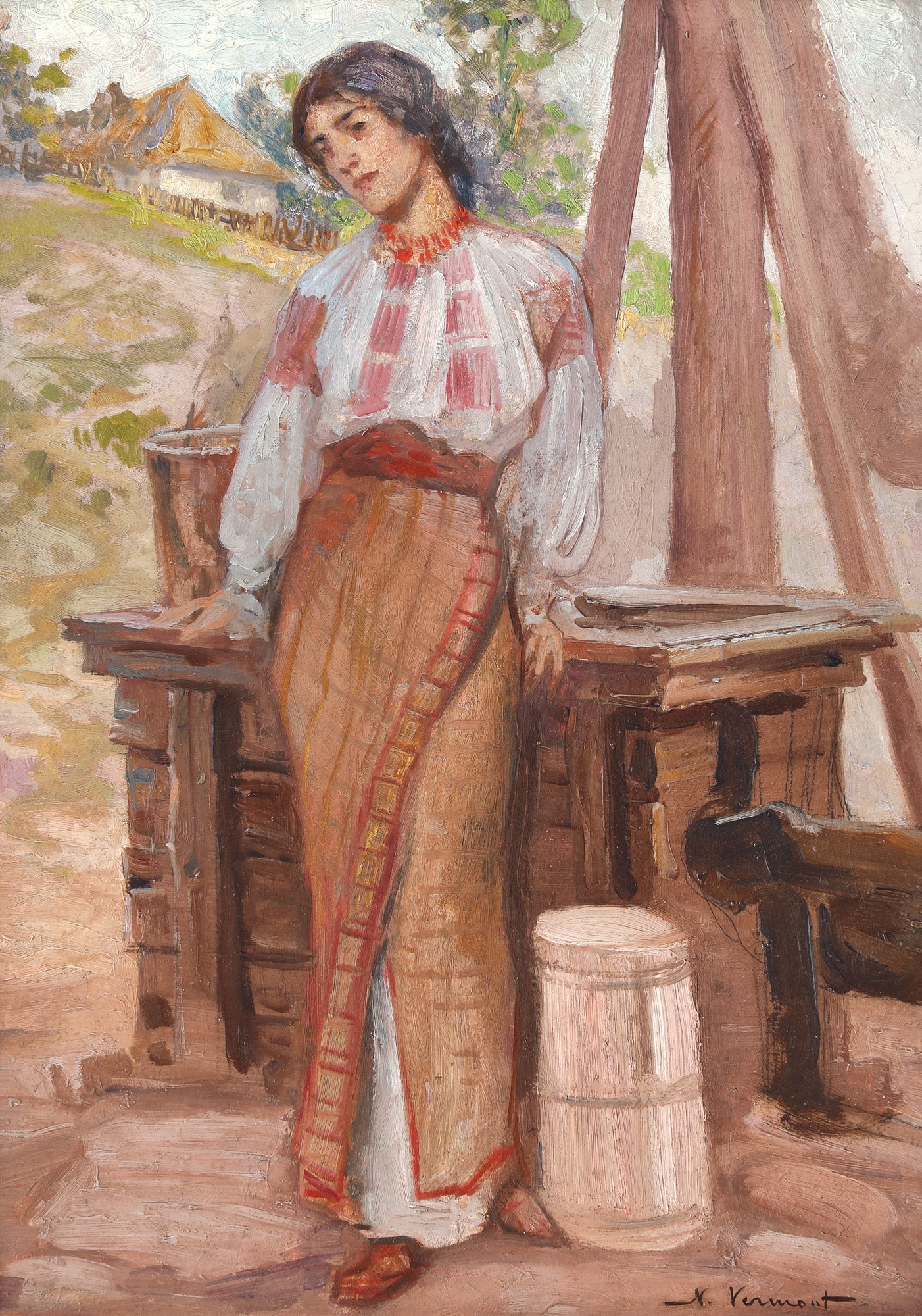 Nicolae Vermont Tarancuta la fantana - Pictura