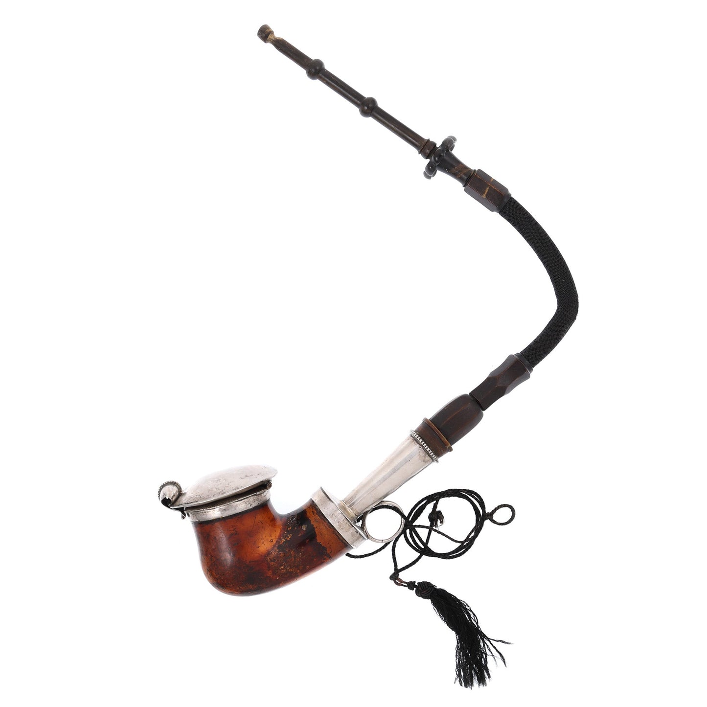Pipa din spuma de mare cu capac din argint - Accesorii Barbati