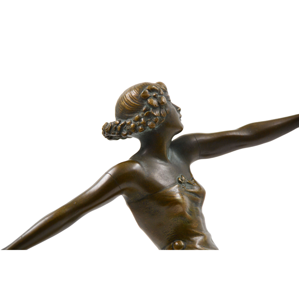 Sculptura bronz, Otto Hafenrichter (1891-1973), Dansatoare - TreasureTrove