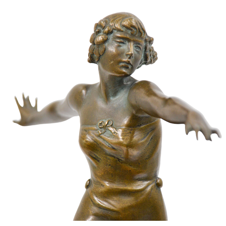 Sculptura bronz, Otto Hafenrichter (1891-1973), Dansatoare - TreasureTrove