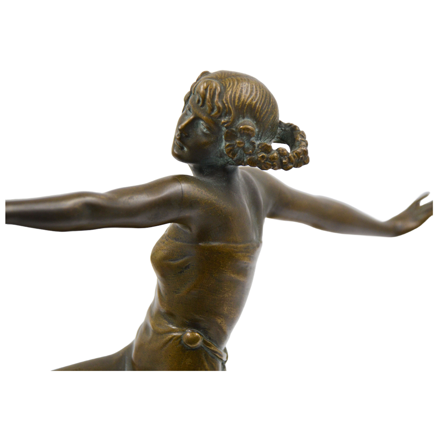 Sculptura bronz, Otto Hafenrichter (1891-1973), Dansatoare - TreasureTrove