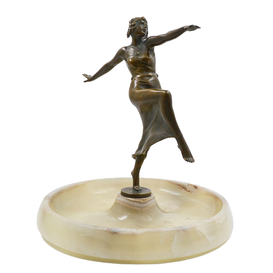 Sculptura bronz, Otto Hafenrichter (1891-1973), Dansatoare - TreasureTrove