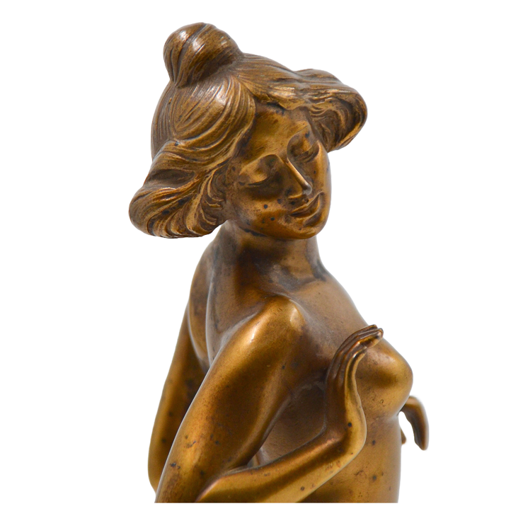 Sculptura bronz dore, "Cochetărie" - TreasureTrove