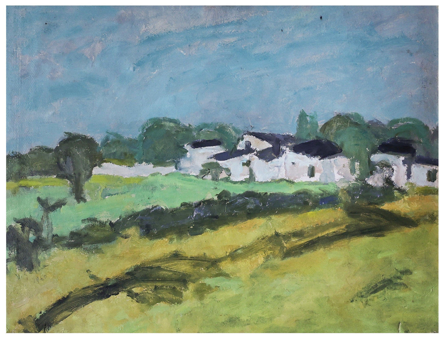 Vasile Grigore Peisaj cu casa - Pictura