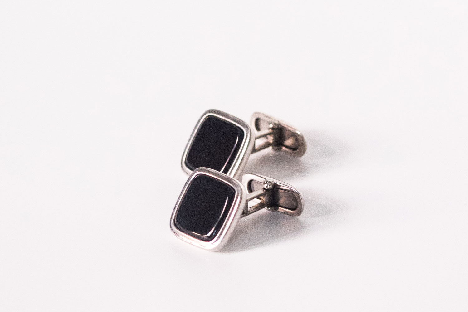 Butoni din argint cu onix Art Deco barbat - Accesorii Barbati