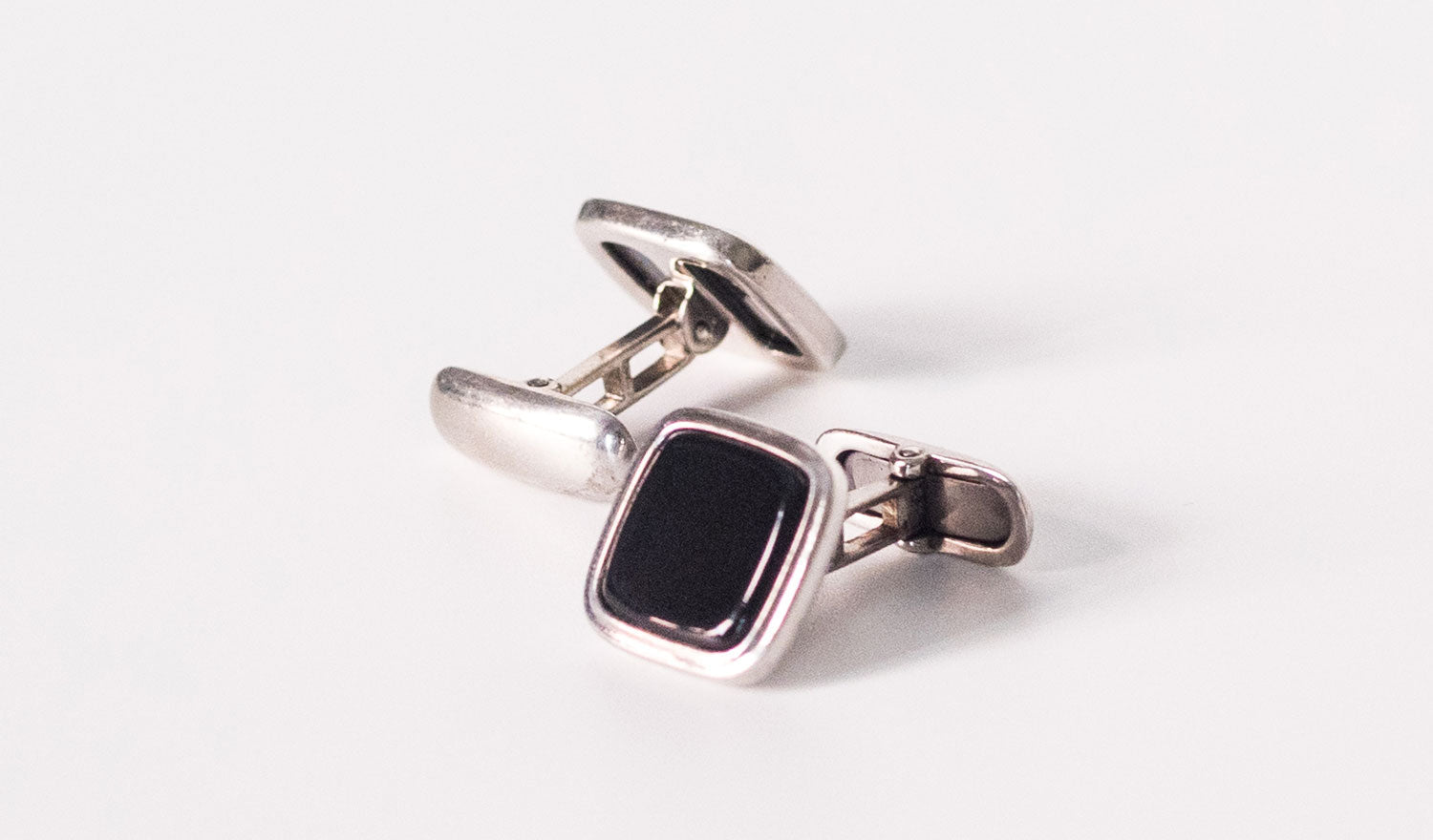 Butoni din argint cu onix Art Deco barbat - Accesorii Barbati