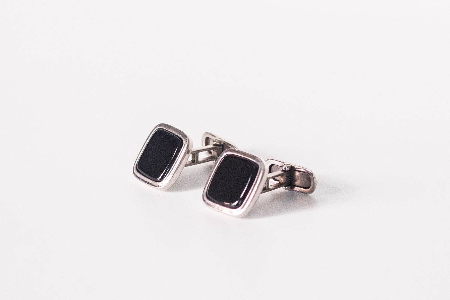 Butoni din argint cu onix Art Deco barbat - Accesorii Barbati