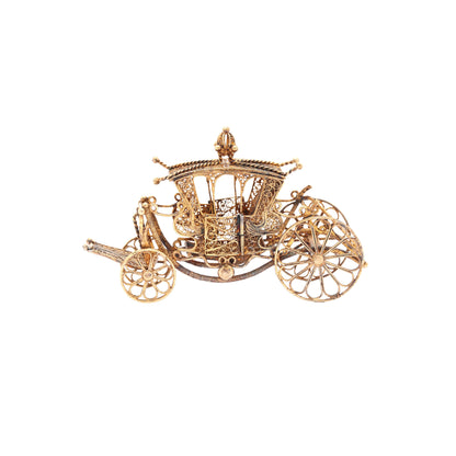 Caleasca decorativa din argint aurit filigranat - Decorative