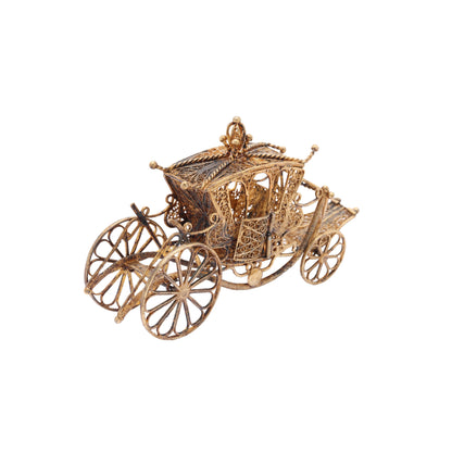 Caleasca decorativa din argint aurit filigranat - Decorative
