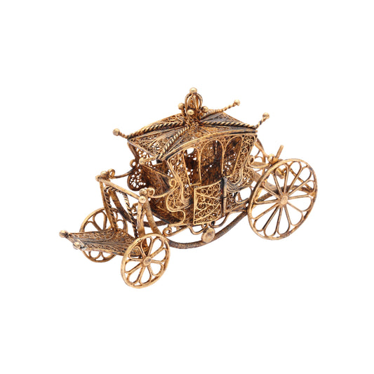 Caleasca decorativa din argint aurit filigranat - Decorative