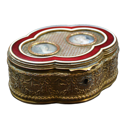 Casetă miniaturală din bronz doré - TreasureTrove