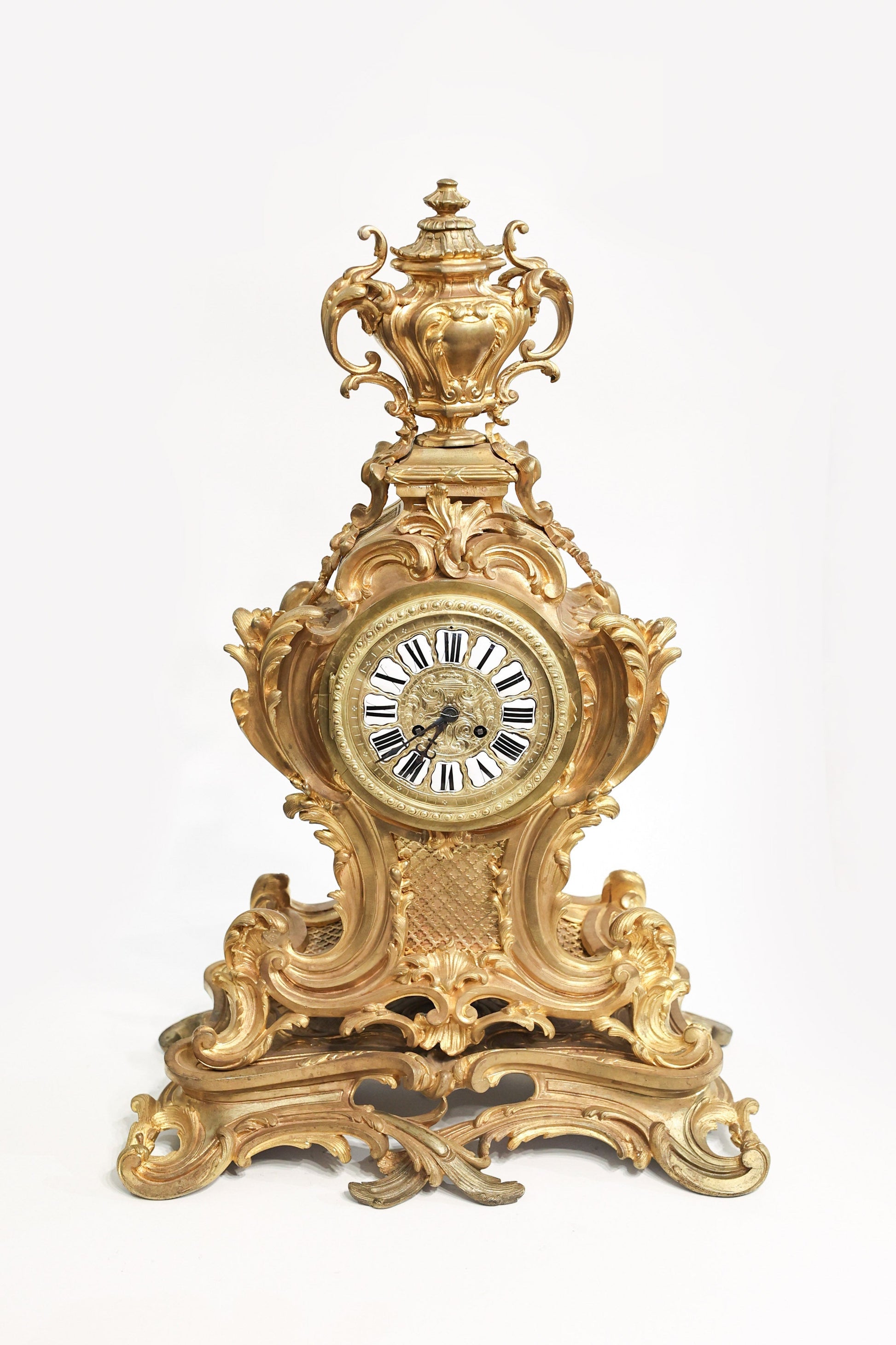 Ceas de semineu din bronz dore - Decorative