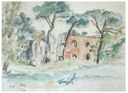 Henri Catargi Peisaj din Roma - Grafica