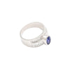 Inel cu safir natural si diamante naturale - Inel