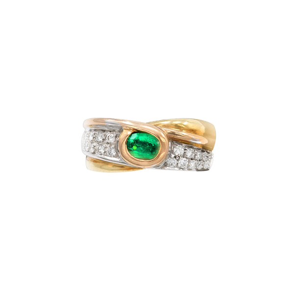 Inel Damiani cu smarald natural si diamante naturale - Inel