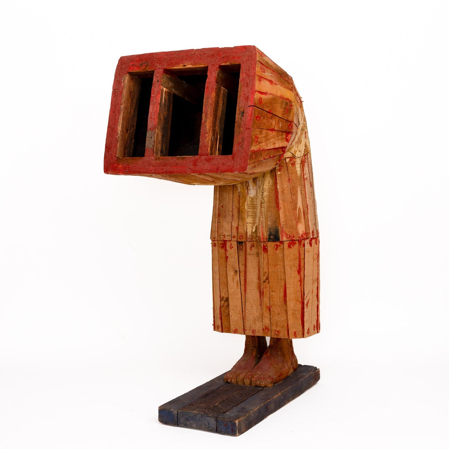Mircea Roman – Persoana in spatele gratiilor sculptura in lemn 1999 - Sculptura