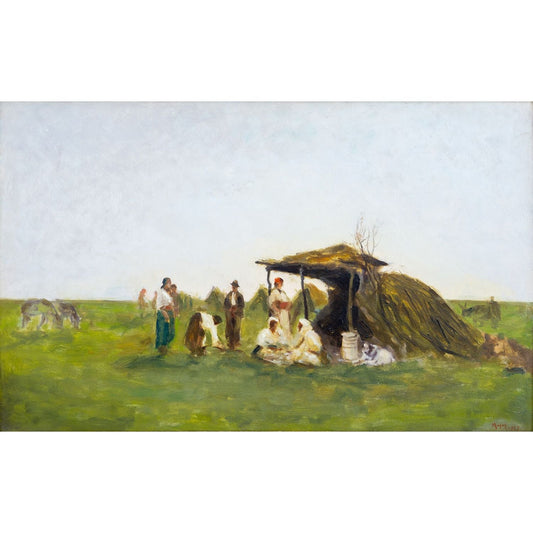 Nicolae Petrescu Mogos Odihna la camp - Pictura