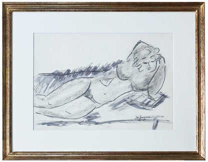 Vasile Grigore Nud culcat - Grafica